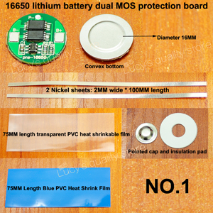 10set/lot 16650 Lithium Battery Double Mos Board Diy Fittings with Nickel Sheet 4.2v Diameter 16mm: Ivory