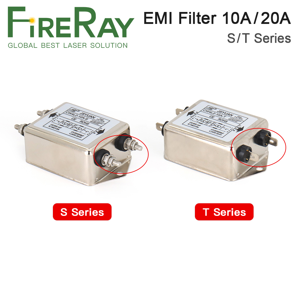 Fireray Emi Filter CW4L2-10A-T/S CW4L2-20A-T/S Eenfase Ac 115V / 250V 20A 50/60Hz
