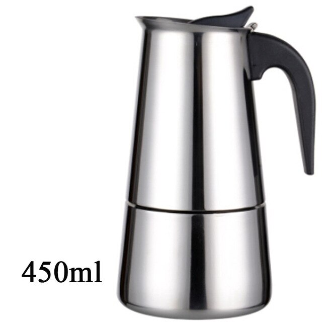 2/4/6/9 kopper rustfrit stål moka espre sso latte percolator komfur top kaffemaskine pot: 9 kopper