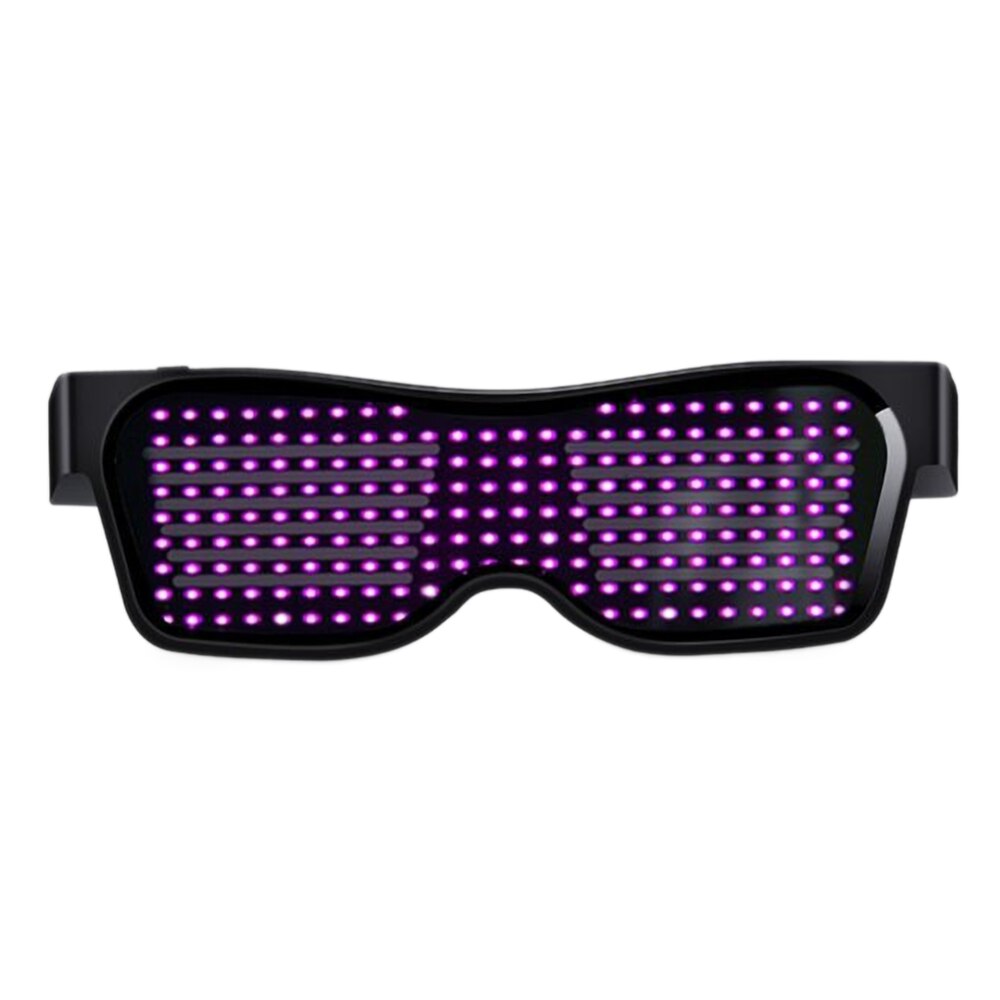 Bluetooth Programmable Text USB Charging LED Display Glasses Dedicated Nightclub DJ Festival Party Glowing Toy Supplies: P