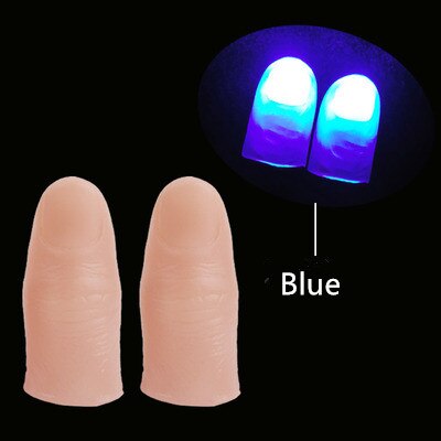 1 para kreatywnych magicznych twórców czerwone zapalają się kciuki porady z doprowadziło czerwony magiczny kciuk wskazówka światło iluzja miękki standardowy rozmiar 2 sztuk rekwizyty: Niebieski