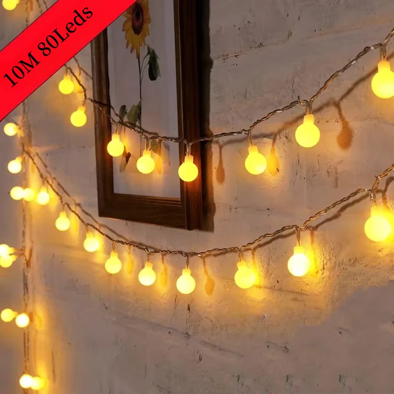 USB/Battery Power String Lights Globe String Lights Waterproof Outdoor Lamp Wedding Garden Ball Fairy Lights Christmas Decor