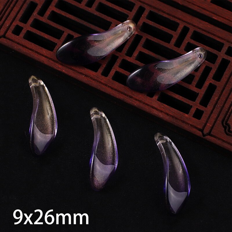 10 st kronblad lampwork pärlor flerfärgade glaspärlor för smycketillverkning handgjorda gör-det-själv-håraccessoarer sömnadstillbehör: 14