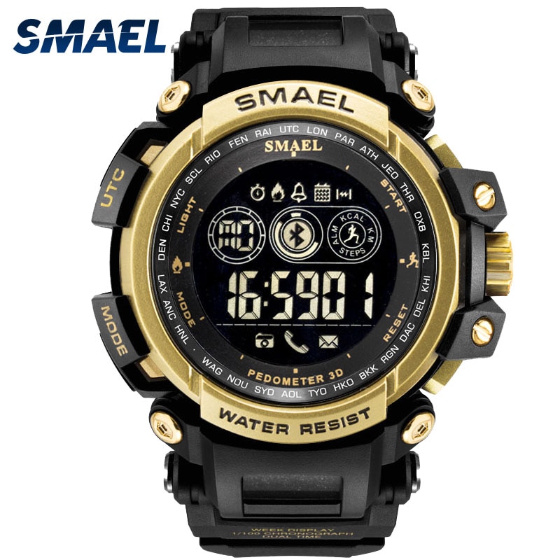 Smael Higth Men Digital Wristwatches Led Display Smael Watch Clock Sport Watches Blutooth Smart 8018 Wtaerproof
