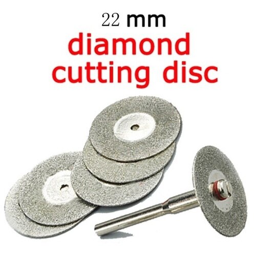 5Pcs 22Mm Emery Diamantdoorslijpschijven Boor + 1 Doorn Voor Dremel Mini Circulaire Zaagbladen Voor hout Snijden Disc