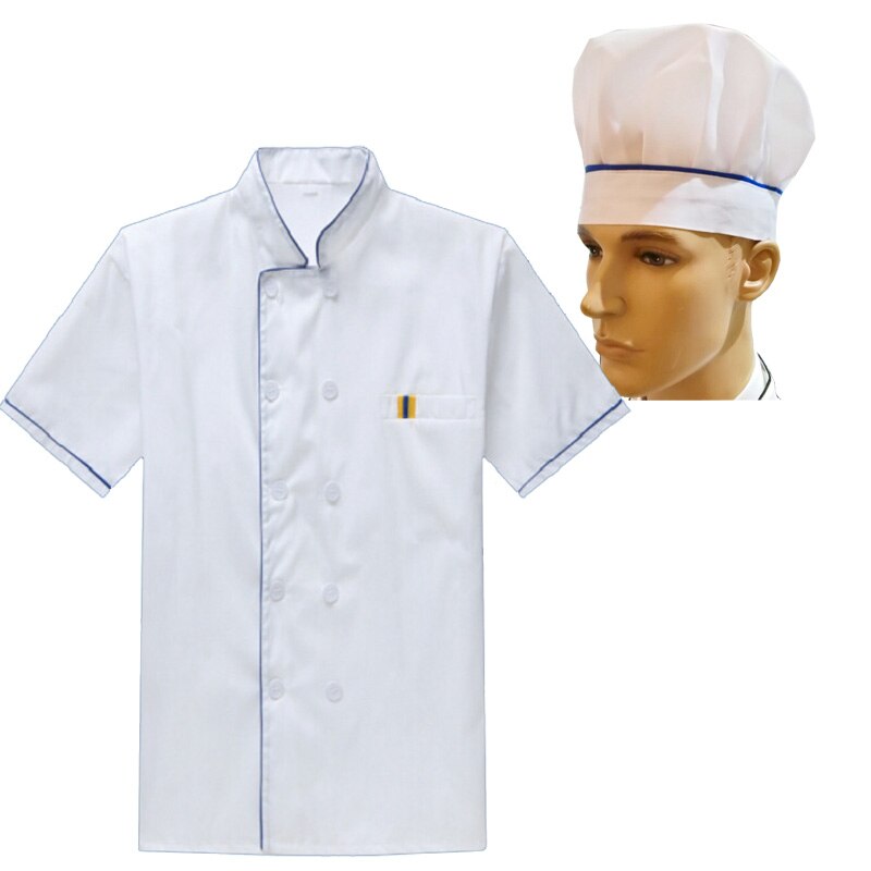 Chef's Uniform Work Wear Uniforms Chef's Whites Unisex Chef Coat Kitchen Short Long Sheeve Chef Jacket for Men and Women: R48-BL / XL