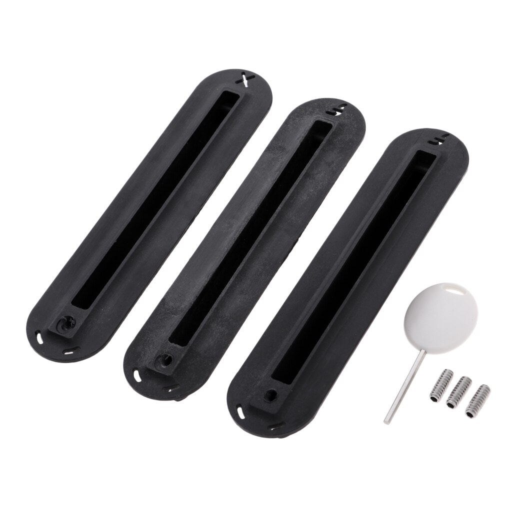 3pcs Future Tri pinne Box Surf tavola da Surf Surf Thruster pinne spine con 3 viti e 1 chiave pinna: Black