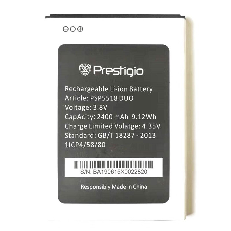 2400mAh PSP5518 DUO batterie de remplacement Mobile pour Prestigio Muze X5 LTE PSP5518DUO Batteries de téléphone portable Bateria