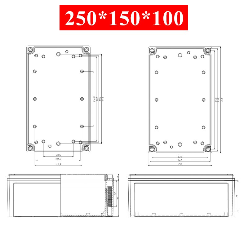 Waterdichte Plastic Behuizing Doos Elektronische Elektrische Project Doos Abs Outdoor Junction Box Behuizing IP67 Project Instrument Case