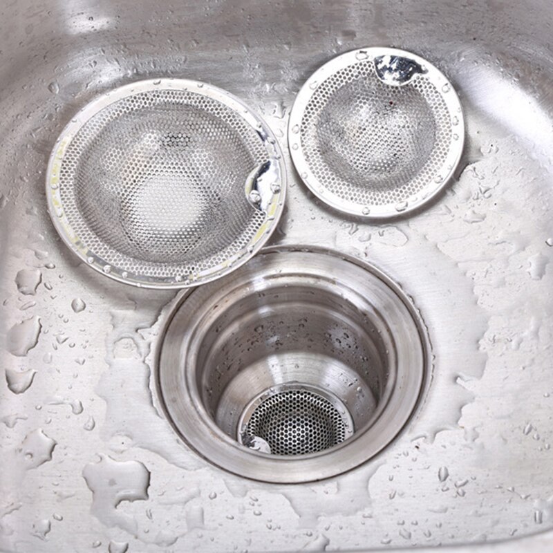 5cm/7cm/10cm køkkenvaskfilter afløbshul filterfælde metalvaskfilter rustfrit stål badekar dræn affaldsskærm