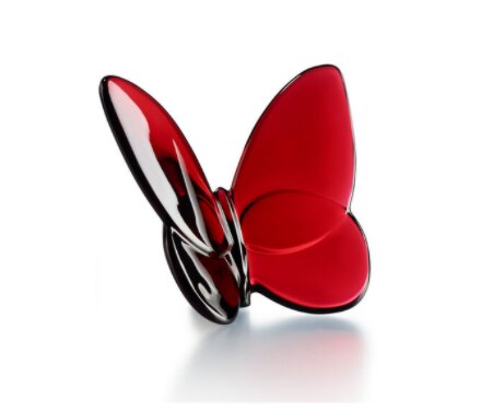 Colored Glaze Crystal Butterfly Ornaments Home Decoration Crafts Party: Red