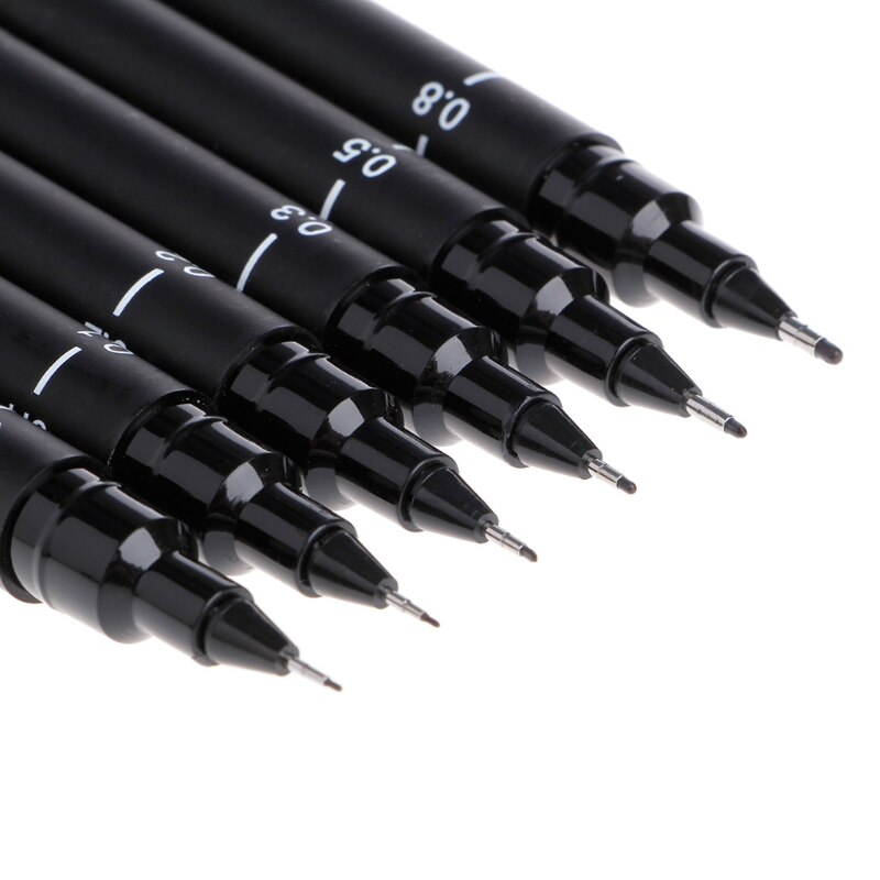 Bolígrafo de dibujo de línea ultrafina, pluma de pintura con punta de aguja, 6 piezas, 005 01 02 03 05 08, 1XCE