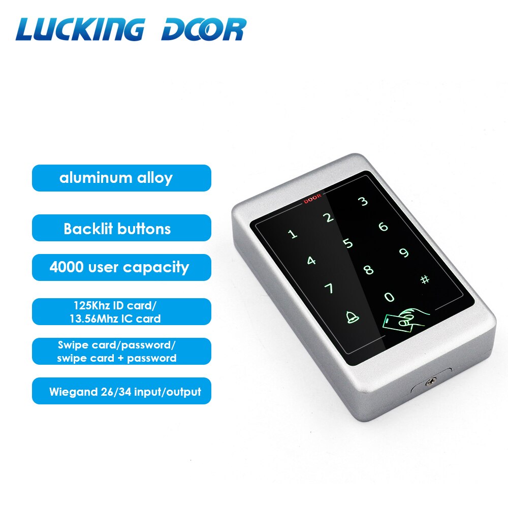 Waterproof touch keypad and metal case RFID Metal Access Control M04 Keypad Outdoor Door Opener Electronic Lock System 4000 user