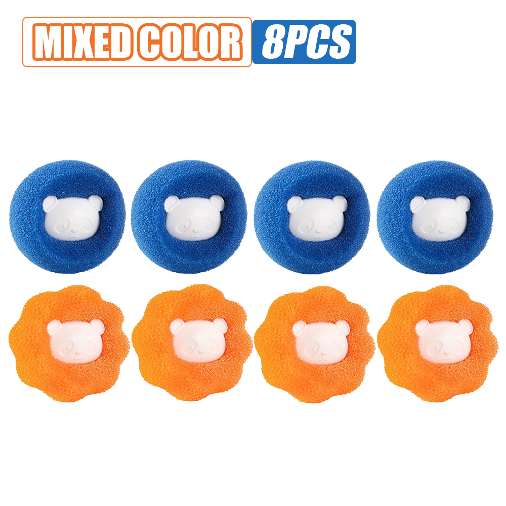 Kit de bolas de esponja para lavandería, 4/6/8 Uds., para lavadora, bolas reutilizables para quitar el pelo de mascotas, limpieza del hogar, recolector de pelusas y pelusas: Lavanda