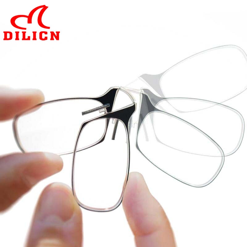 Neusclip leesbril heren mini opvouwbaar opvouwbaar pince-nez presbyope bril metalen montuur vergrootglas bril bril 1.5