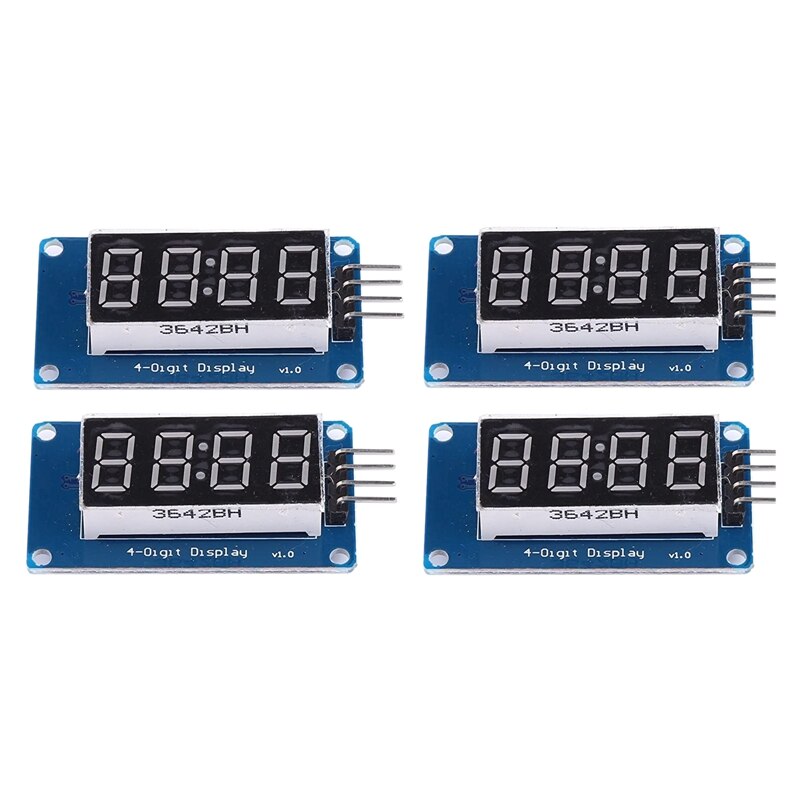 4Pcs LED Display Module,With Clock Display Module LED 4-Digit Adjustable Brightness Display Module For Android: Default Title