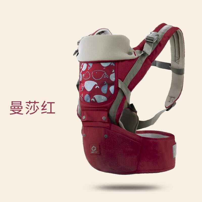 Aiebao – porte-bébé 3 en 1, Style de transport, ergonomique, exclusif, évite les jambes en forme de O, charge de 20kg, écharpe pour enfants: 6617 Red