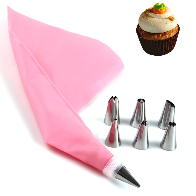 Nozzle piping cake decorating tools Confectionery equipment Kitchen accessories Pastry bag and bakery set stainless steel socket: SKY BLUE