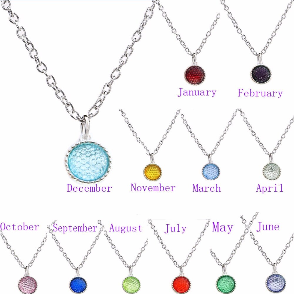 Mixed Styles Birthstone 15*18mm Dangle Pendant Jewelry Necklaces Fit skey chains mobile phone straps as Birthday