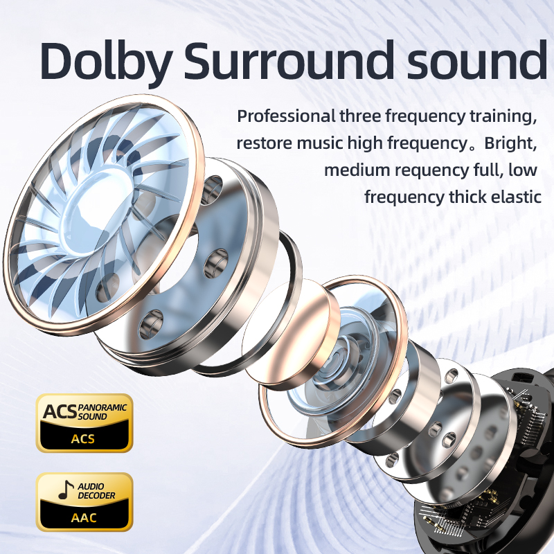 Xiaomi S30 Draadloze Bluetooth-hoofdtelefoon HiFI Stereo Gaming Waterdichte stofdichte hoofdtelefoon Sportoordopjes LED-displayhoofdtelefoon