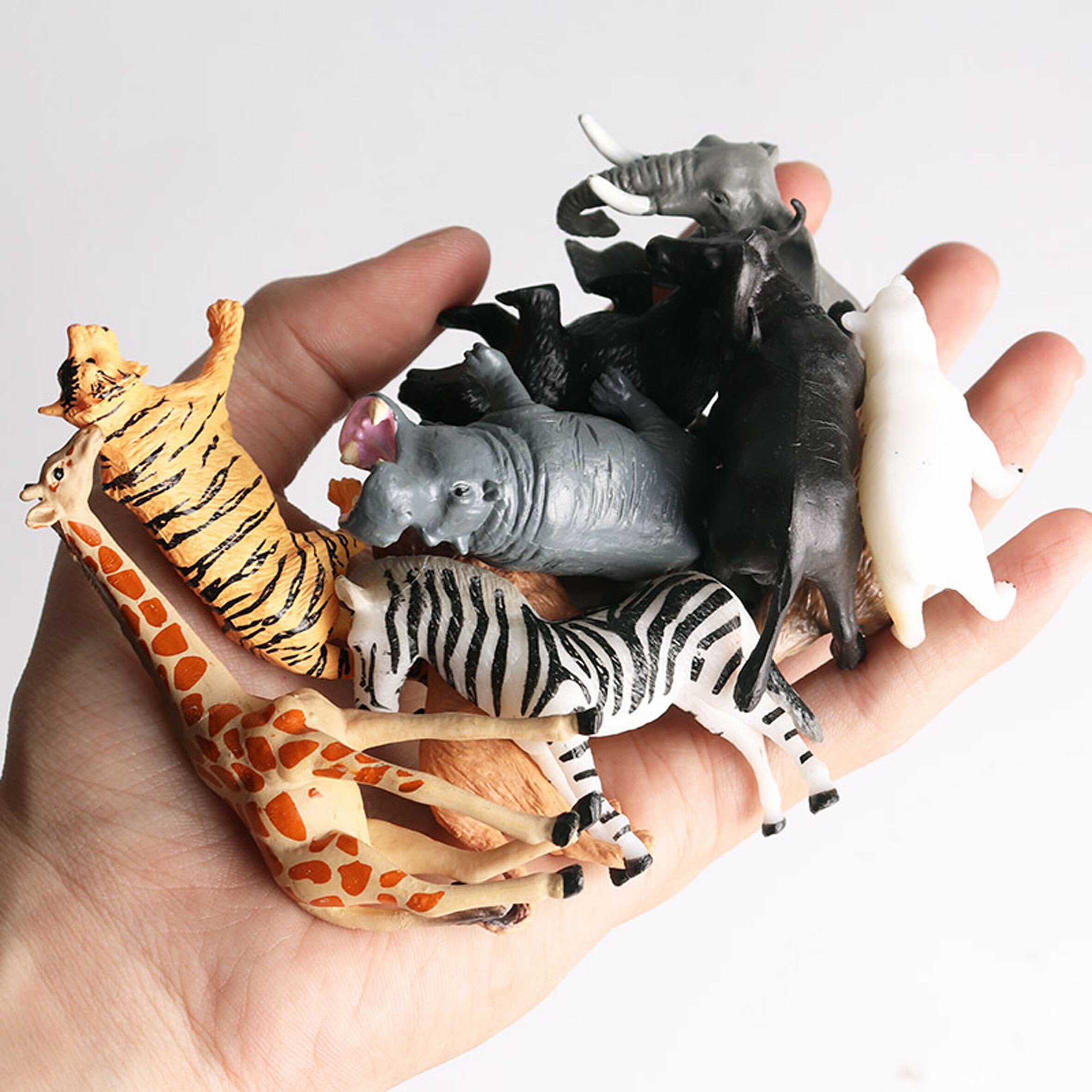 Realistische Wilde Dieren Speelgoed Cijfers Solid Mini Dier Modellen Dierentuin Animal Display Cadeaus Voor Kids Schattige Boek Plank Decoratie