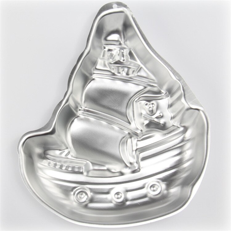 Nonstick anodized Aluminum Cartoon Pirate Ship Cake Baking Mould,Party Pirate Cake Pan DIY Bake Fondant Cake Decorating Tools