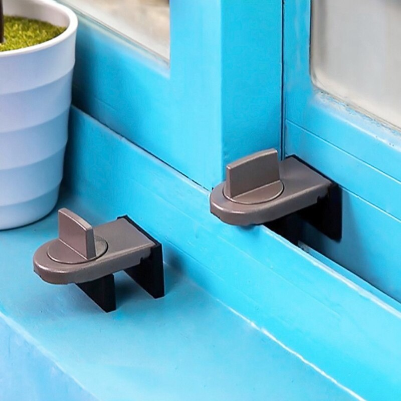 5Pcs/Set Sliding Door Anti-Theft Switch Lock Sliding Window Blocker Straps Window Child Safety Doors Lock