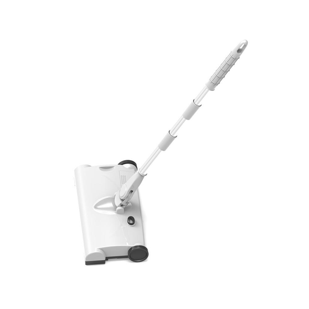 Fregona eléctrica inalámbrica con carga USB, limpiador de suelo, escobas, rotación de 360 grados, barredora manual, fregonas de limpieza del hogar: Blanco