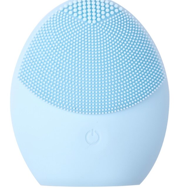 2020 nuova spazzola per la pulizia del viso in silicone mini massaggio elettrico strumento per la pulizia del viso impermeabile spazzola per la pulizia dei pori del viso profondo morbido: leggero blu