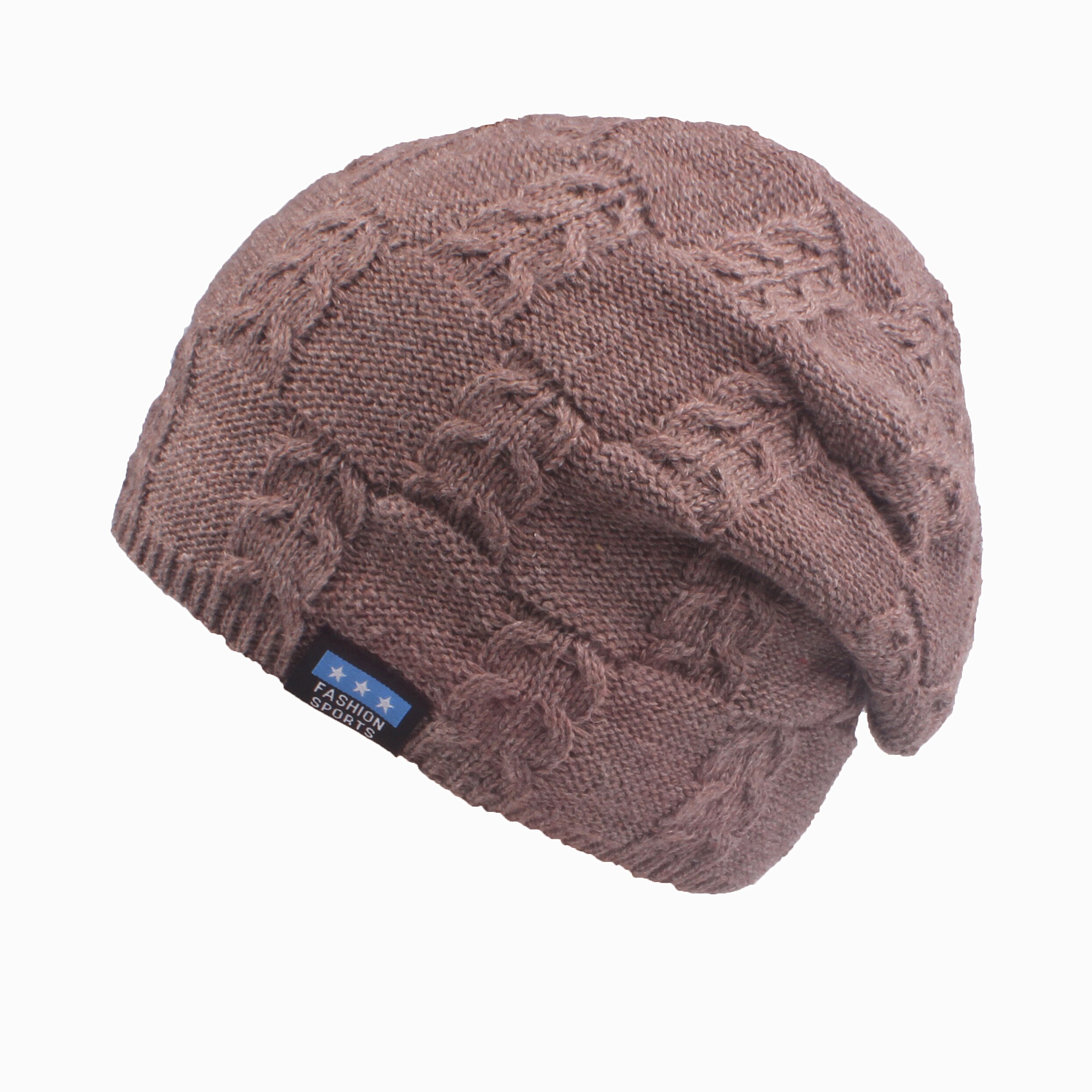 Xthree hommes bonnets hiver Skullies tricoté chapeau écharpe avec doublure laine mâle Gorras Bonnet hiver chapeaux pour hommes bonnets chapeaux: hat kakhi