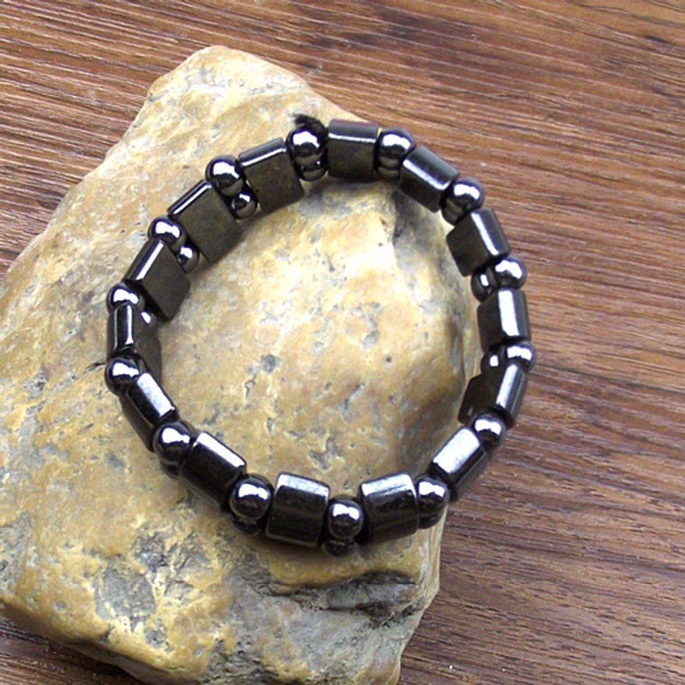 Aankomst Gewichtsverlies Ronde Zwarte Steen Armband Gezondheidszorg Magnetische Therapie Armband Voor Vrouwen Mannen Bruiloft 1pc