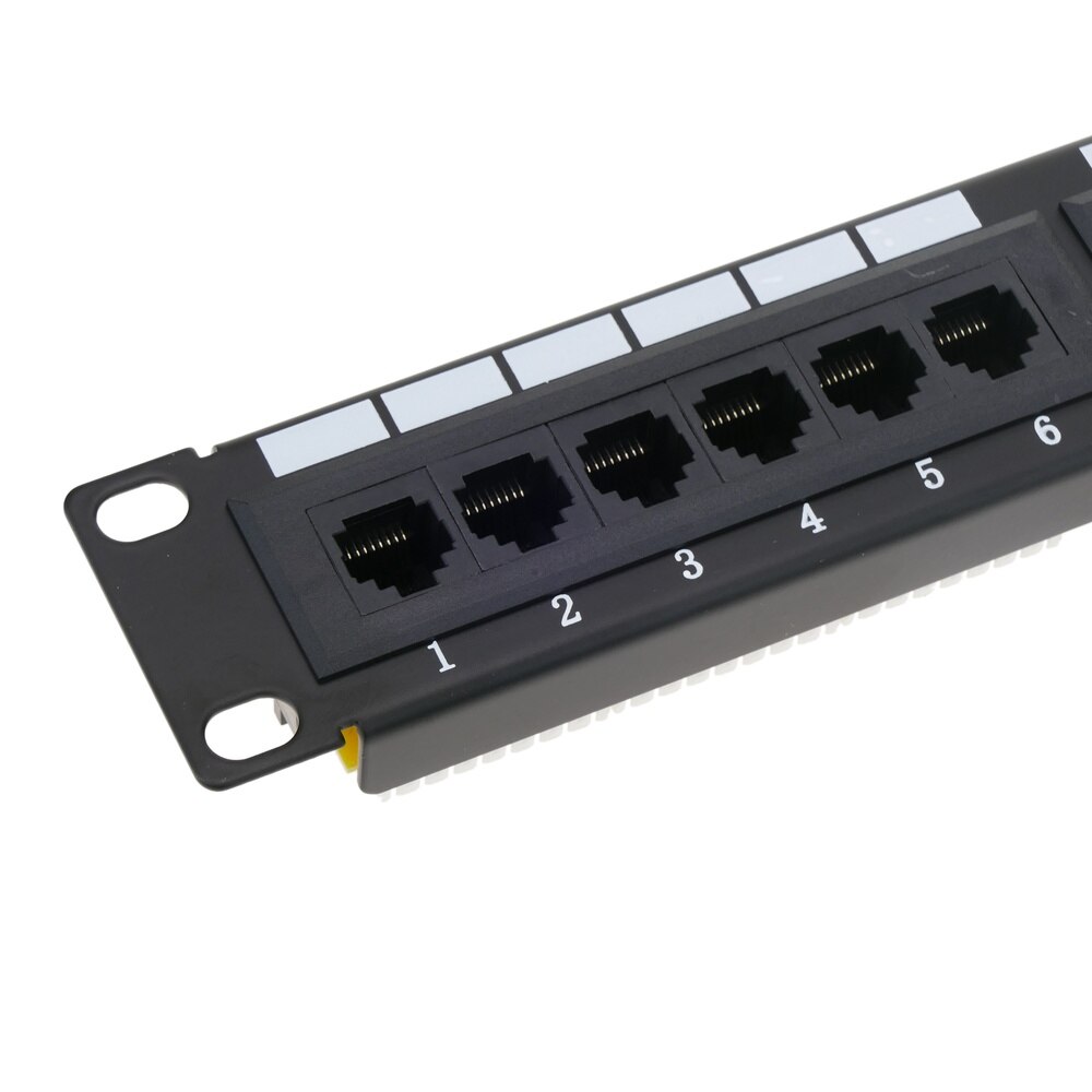 RackMatic - Patch panel 10&quot; para armario rack 12-Port RJ45 Cat.6 UTP 1U