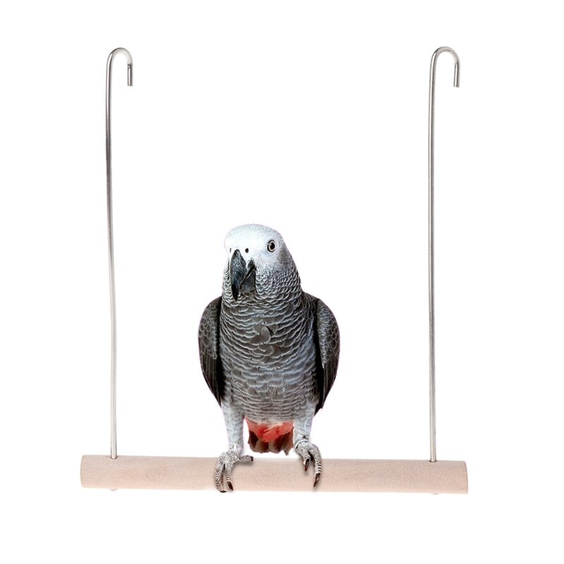 Pássaros de madeira natural poleiro papagaios pendurado balanço gaiola pingente brinquedos suporte