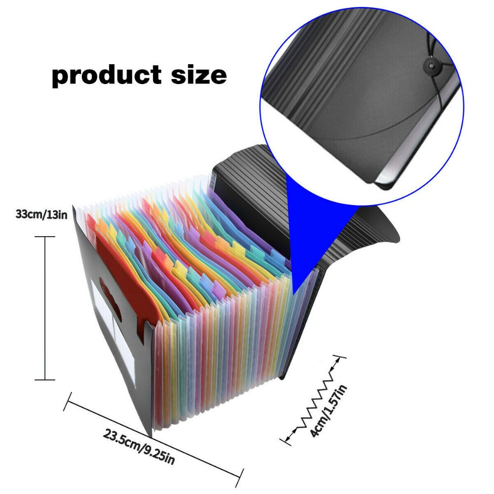 File Organizer, 24 Pockets A4 Office Expanding File Folder, Document Organizer, Accordion Filing Box, Receipt Paper Folders