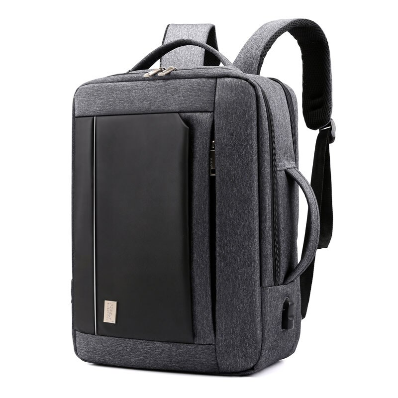 Mochila masculina de negócios casual carga usb computador portátil mochilas grande capacidade anti-roubo à prova dwaterproof água mochila para o sexo masculino: Dark Gray