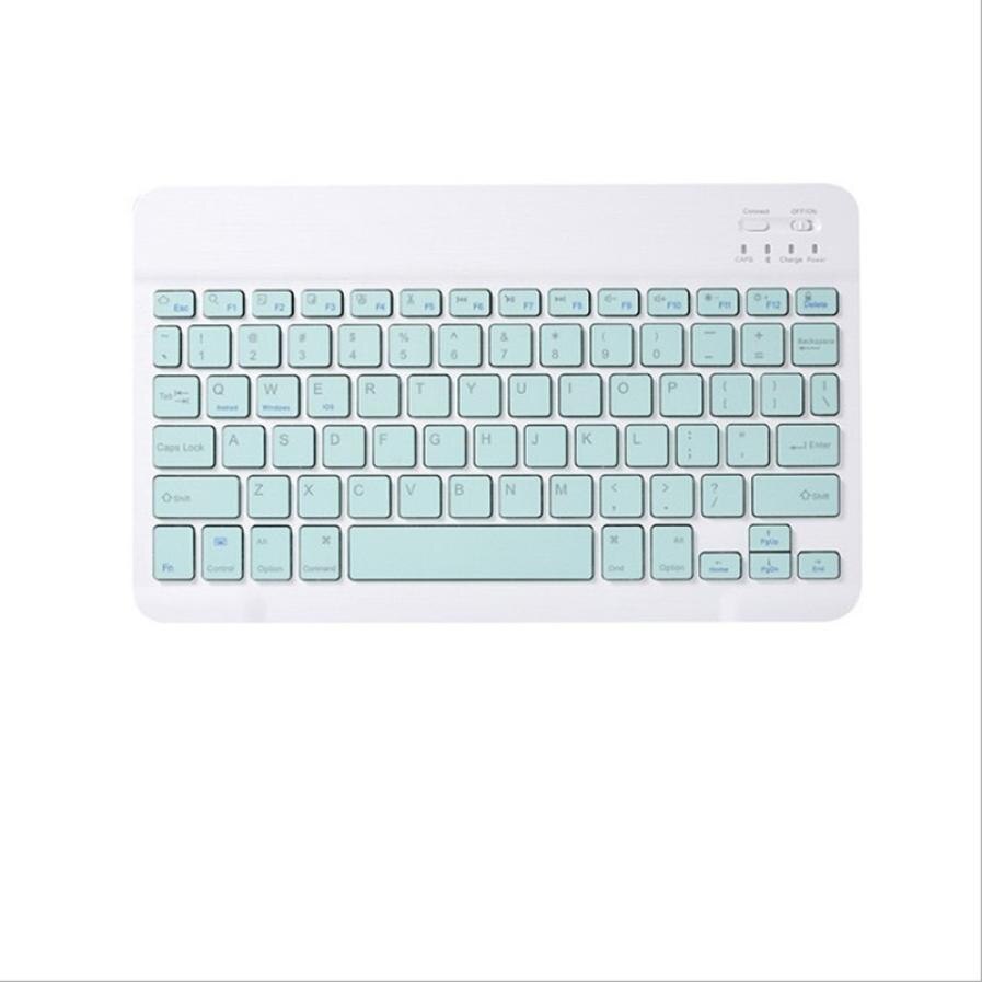 Mini Wireless Bluetooth Keyboard Mouse 10 inch Universal Portable Keyboard For iPad Tablet Computer Android IOS Mac Windows: Blue Keyboard