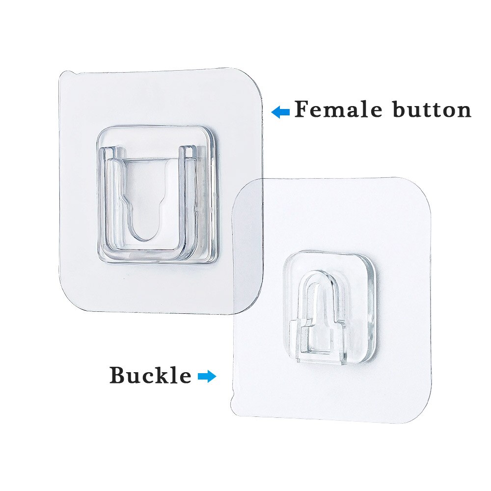 Double-Sided Adhesive Wall Hooks Wall Mounted Adhesive Storage Hooks Multi-Purpose Wall Hanger For Kitchen Bathroom Living Room