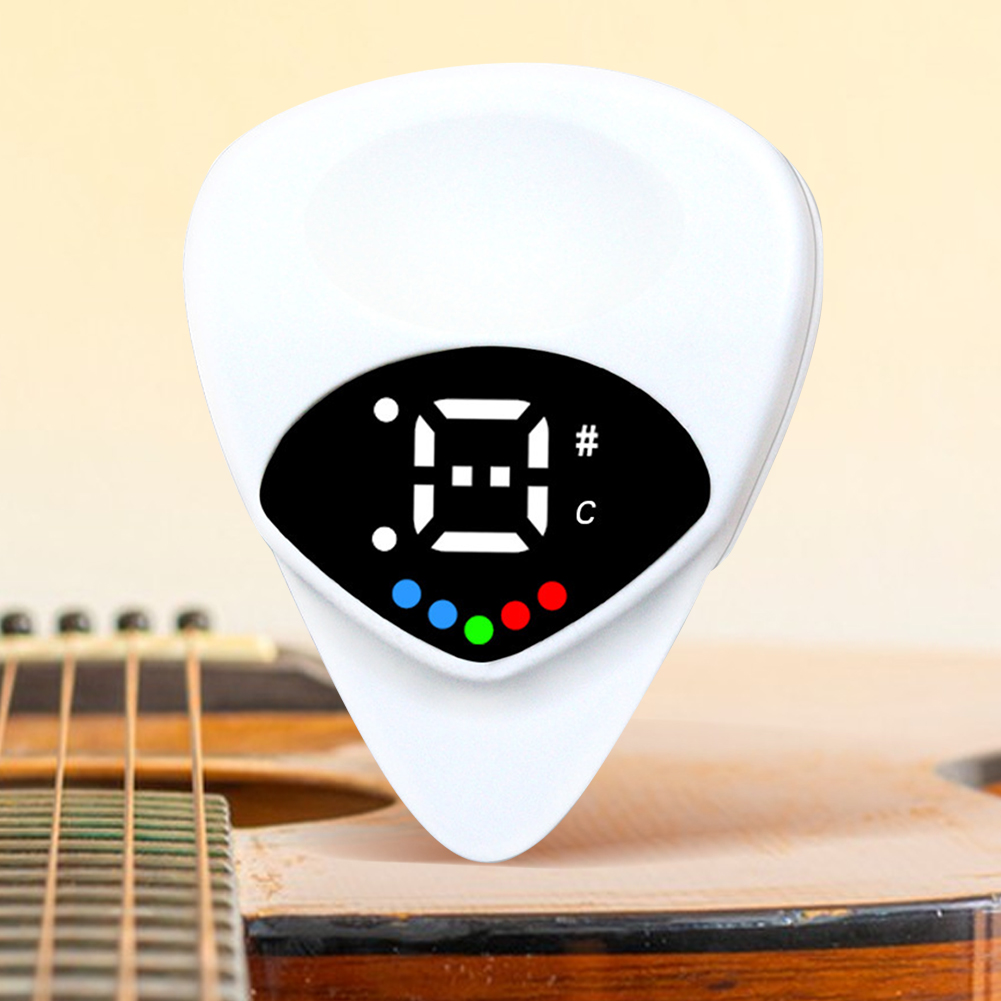 Draagbare Gitaar Pick Tuner Combo 2-in-1 Gitaar Pick Folk Gitaar Ukelele Tuner voor Akoestische/Elektrische Gitaar bas