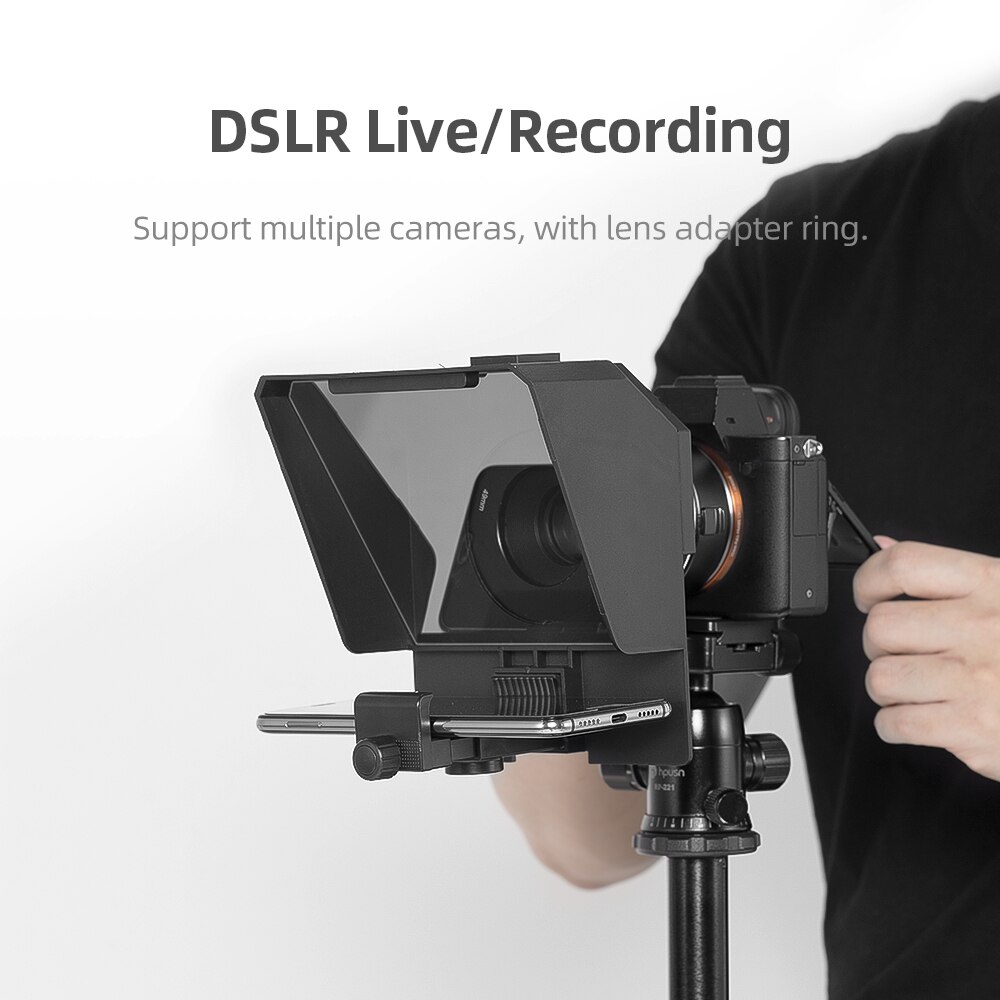 Ambitful Phone and DSLR Recording Mini Teleprompter Portable Inscriber Mobile Teleprompter Artifact Video With Remote Control