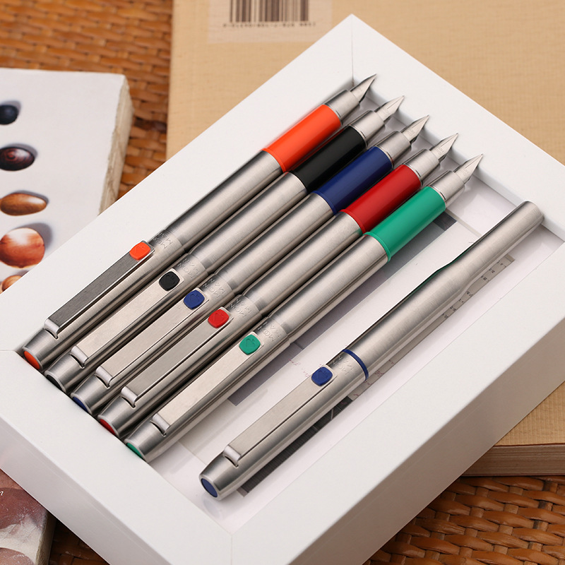 MAJOHN B25 Ball Point Pen/Fountain Pens, Metal Rod Smooth Fine Writing Lines Compact Portable Calligraphy Study School Supplies