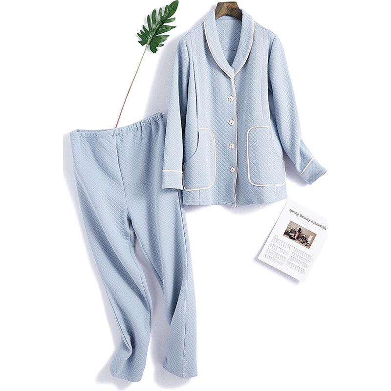 Vinter ammende pyjamas barsel kappe sæt til gravide barsel pyjamas nattøj 2 stk / sæt