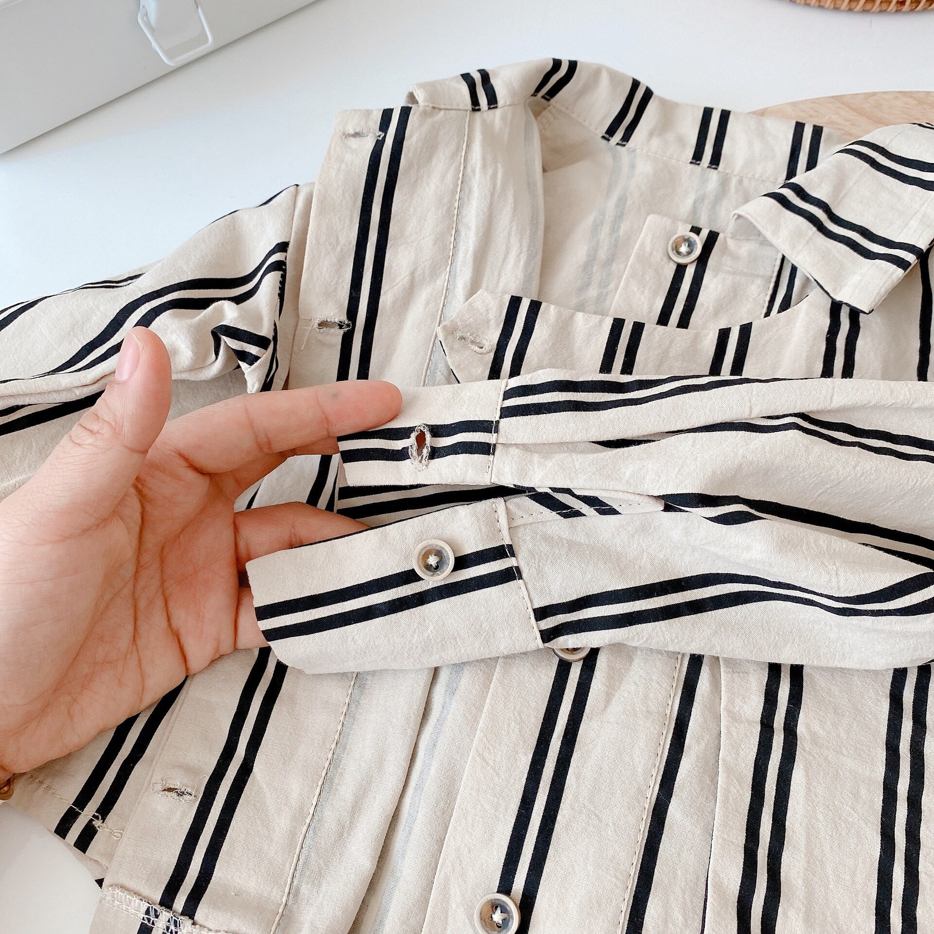 Camicie chic a righe per ragazzi primavera autunno camicie casual a maniche lunghe per bambini tutte le partite top in cotone