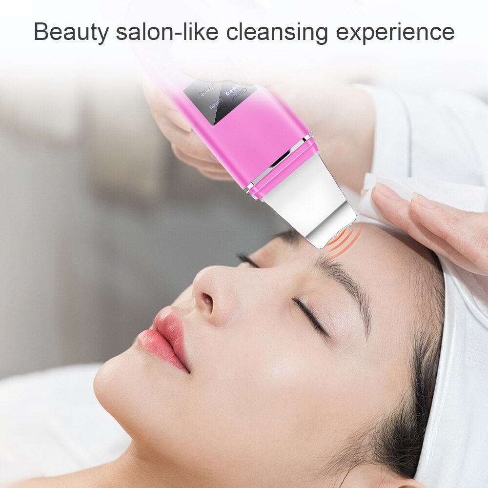 Ultrasonic Skin Scrubber Deep Face Cleaner Machine Dirt Blackhead Removal Facial Lifting Peeling Reduce Wrinkles Skin Scrubber