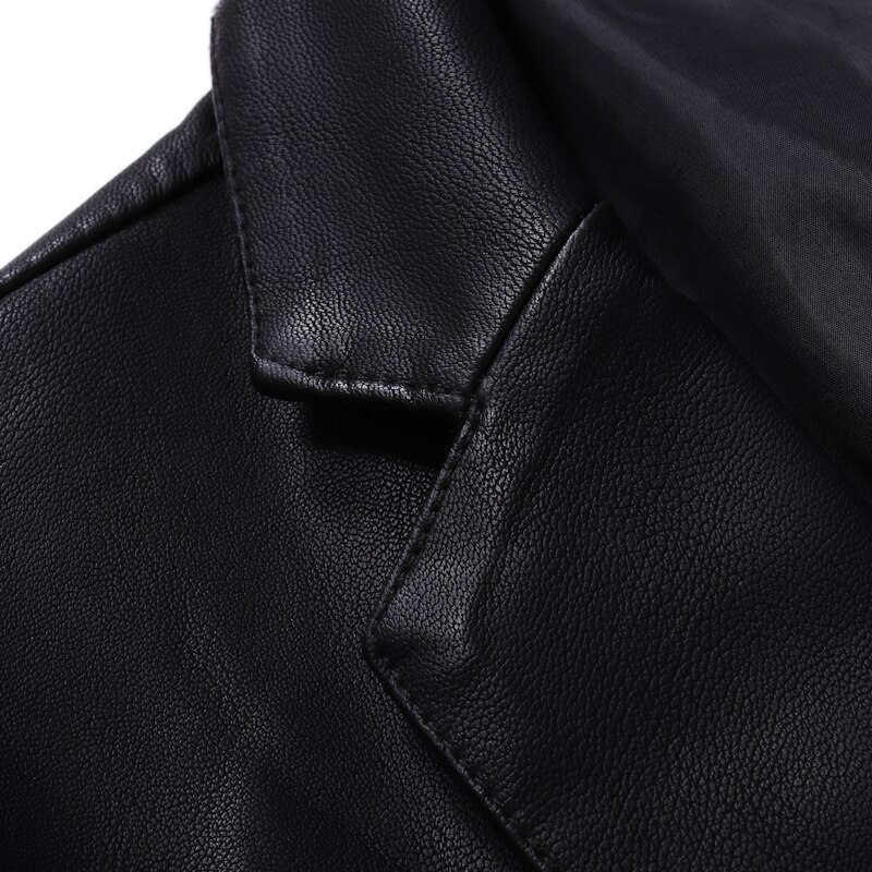 Veste en cuir PU noir pour homme, Blazer végétalien à la , Slim Fit, automne