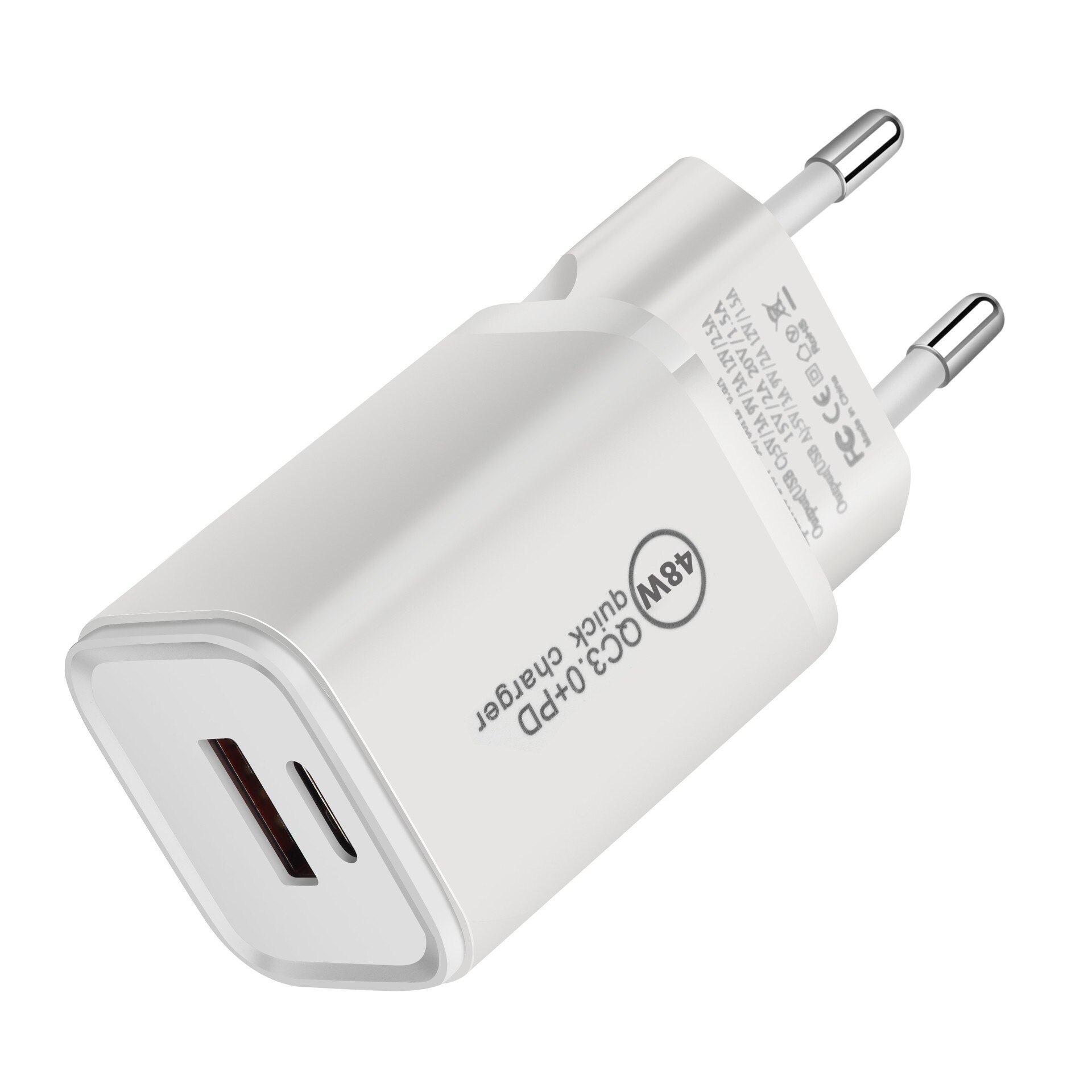 Reise-schnellladegerät mit  qc3.0 usb-anschlüssen und  c 48w netzteilanschlüssen für iphone 13 pro max , 11, 12 x xs und ipad (usa/uk/au/ 8 12