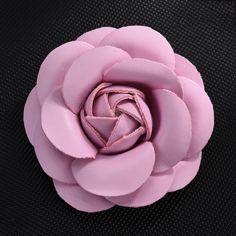 Koreaanse Handgemaakte Pu Leer Camellia Bloem Broche Boutonniere Revers Pin Sieraden Broches Corsage Voor Vrouwen Accessoires: 1