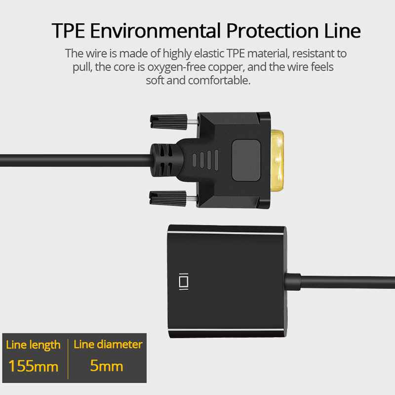 Full HD 1080P DVI-D DVI zu VGA Adapter Video Kabel Konverter 24+1 25Pin zu 15Pin Kabel Konverter für PC Computer Monitor