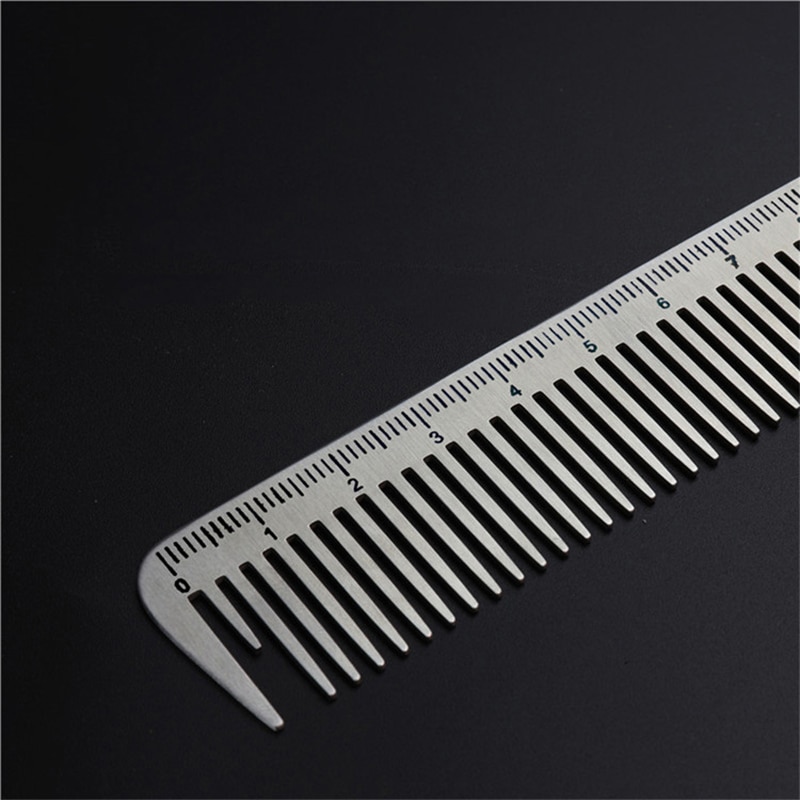 Titanium steel comb ultra-thin metal hair cutting comb hairdressing steel comb flat hair comb beauty salon stylist