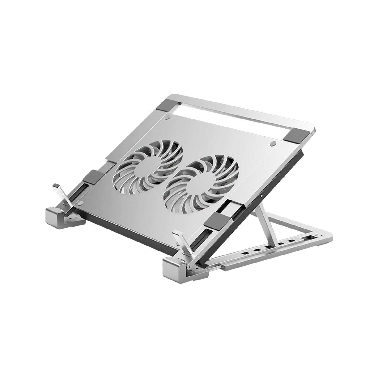 Rutschfester, höhenverstellbarer und stabiler laptopständer aus kratzfester aluminiumlegierung für den mobilen einsatz mit kühlventilator