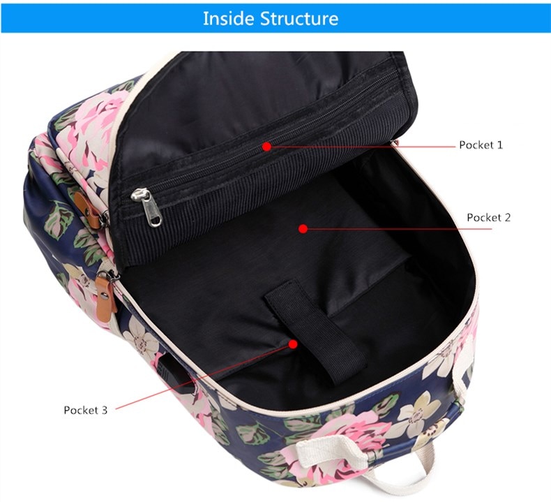 FengDong koreanische stil frauen Blumen- Rucksack blumen schule taschen für mädchen freundlicher Jahrgang druck schule Rucksack freundlicher bookbag